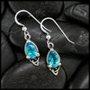 Celtic Goddess Earrings with Blue Topaz