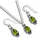 Celtic Goddess Pendant and Earring Set with Peridot