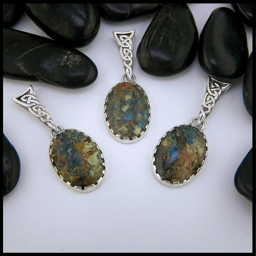 Sea Sediment Jasper set in sterling silver with Celtic bale