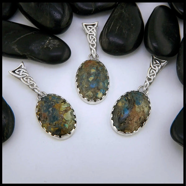 Sea Sediment Jasper set in sterling silver with Celtic bale