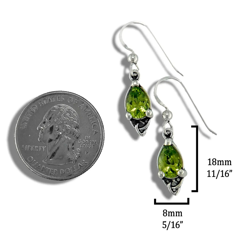 Celtic Goddess Earrings with Peridot