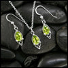 Celtic Goddess Pendant and Earring Set with Peridot