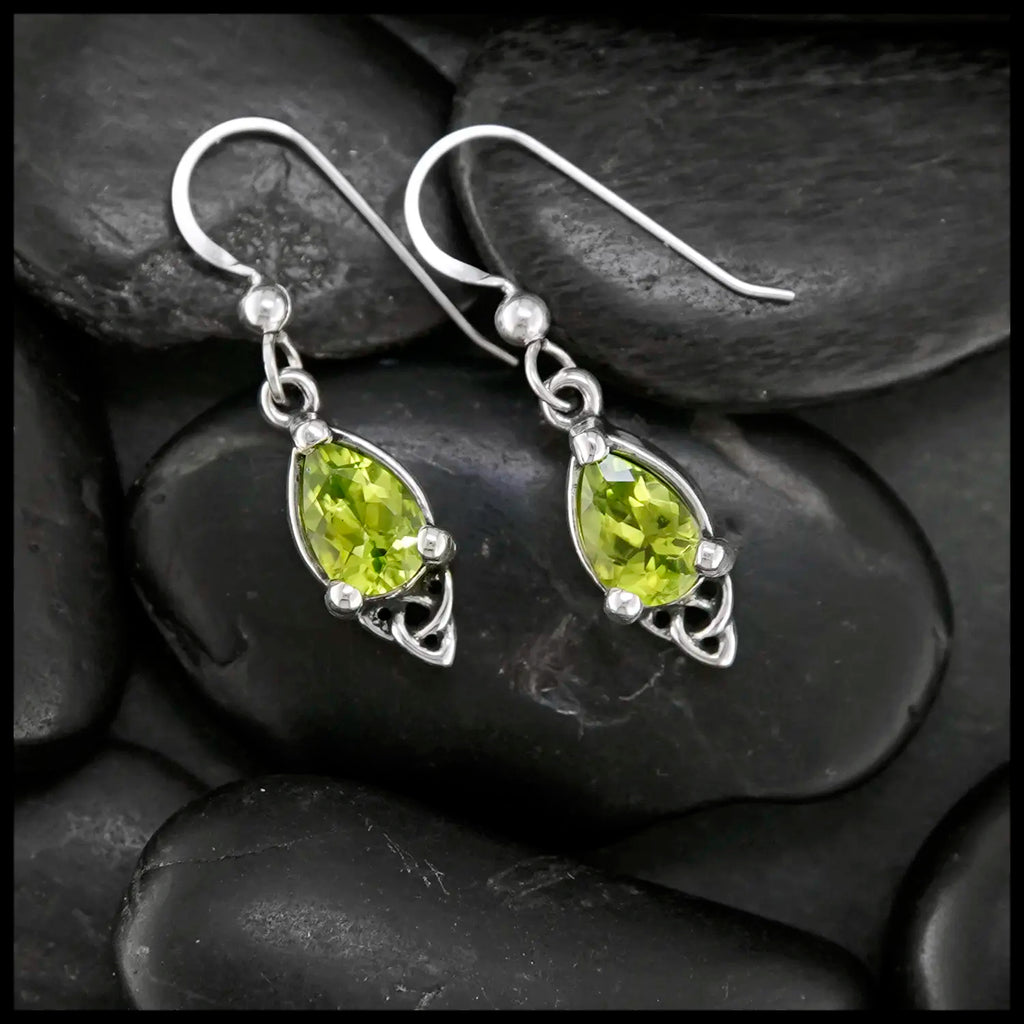 Celtic Goddess Earrings with Peridot