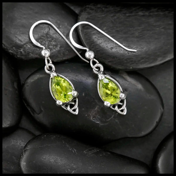 Celtic Goddess Earrings with Peridot