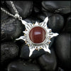 Agate Sunburst Pendant in Sterling Silver, 14K Rose Gold, and 18K Yellow Gold