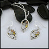 Celtic Earring and pendant Set in Sterling silver with Citrine