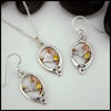 Celtic Pendant and Earrings Set with Citrine in Sterling silver with Rose Gold Details