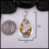 Twin Marquise Citrine Pendant set in Sterling Silver and 18K Gold 45mm x 25mm