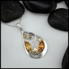 Twin Marquise Citrine Pendant set in Sterling Silver and 18K Gold