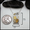 Citrine Maple Leaf Pendant in Sterling Silver and 18K Gold 30mm x 15mm