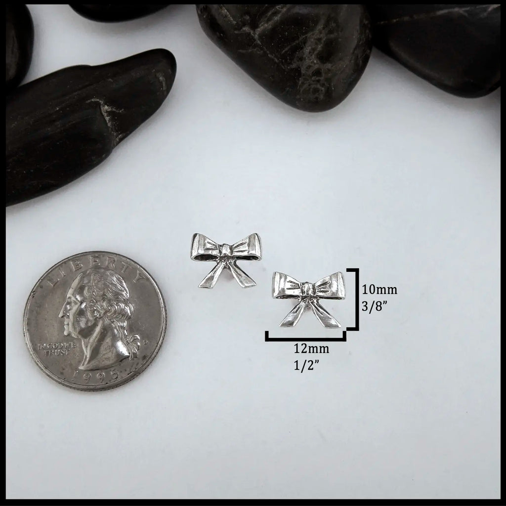 Bow Post Earrings in Sterling Silver 10mm x 12mm
