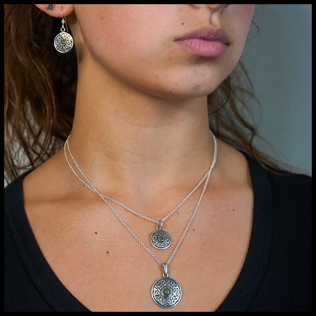 Celtic Wheel of Life Pendant and Earring Set
