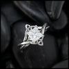 Interlocking Wedding Set With 1ct Princess Cut Lab Grown Diamond