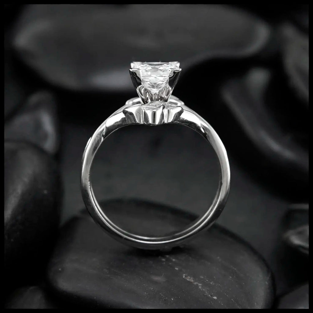 Interlocking Wedding Set With 1ct Princess Cut Lab Grown Diamond