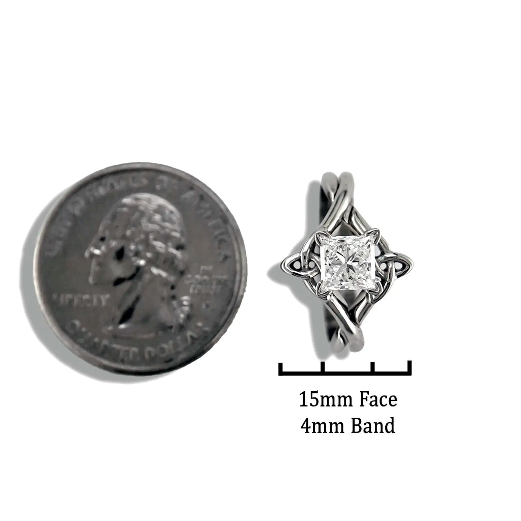 Interlocking Wedding Set With 1ct Princess Cut Lab Grown Diamond