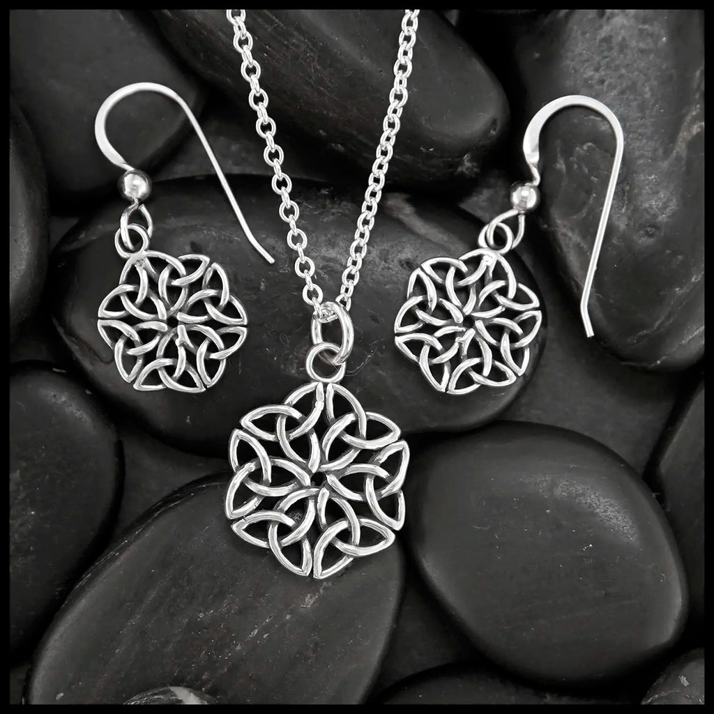 Ballybunion Knot Pendant and Earring Set in Sterling Silver