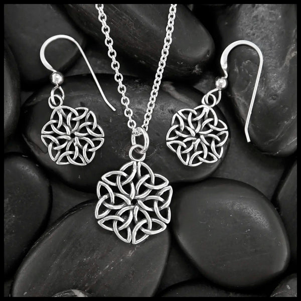 Ballybunion Knot Pendant and Earring Set in Sterling Silver