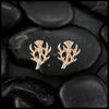 Scottish Thistle Post Earrings in Gold
