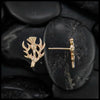 Scottish Thistle Post Earrings in Gold