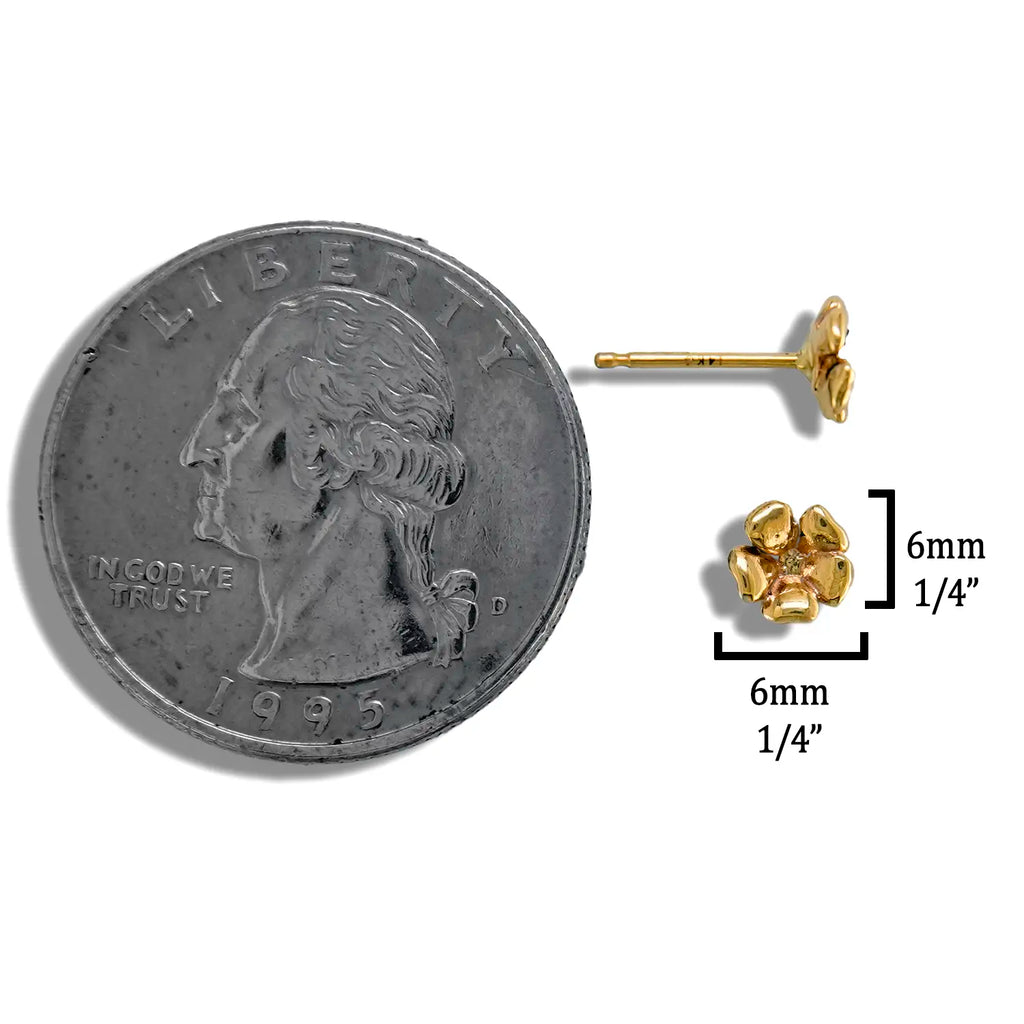 Bryn's Blossom Post Earrings in 14K Gold