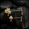 14K Gold Shamrock Earrings