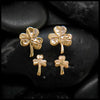 14K Gold Shamrock Earrings