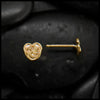 Robins Heart Post Earrings in 14K Gold