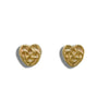 Robins Heart Post Earrings in 14K Gold
