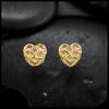 Robins Heart Post Earrings in 14K Gold
