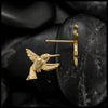 Hummingbird Post Earrings in 14K Gold