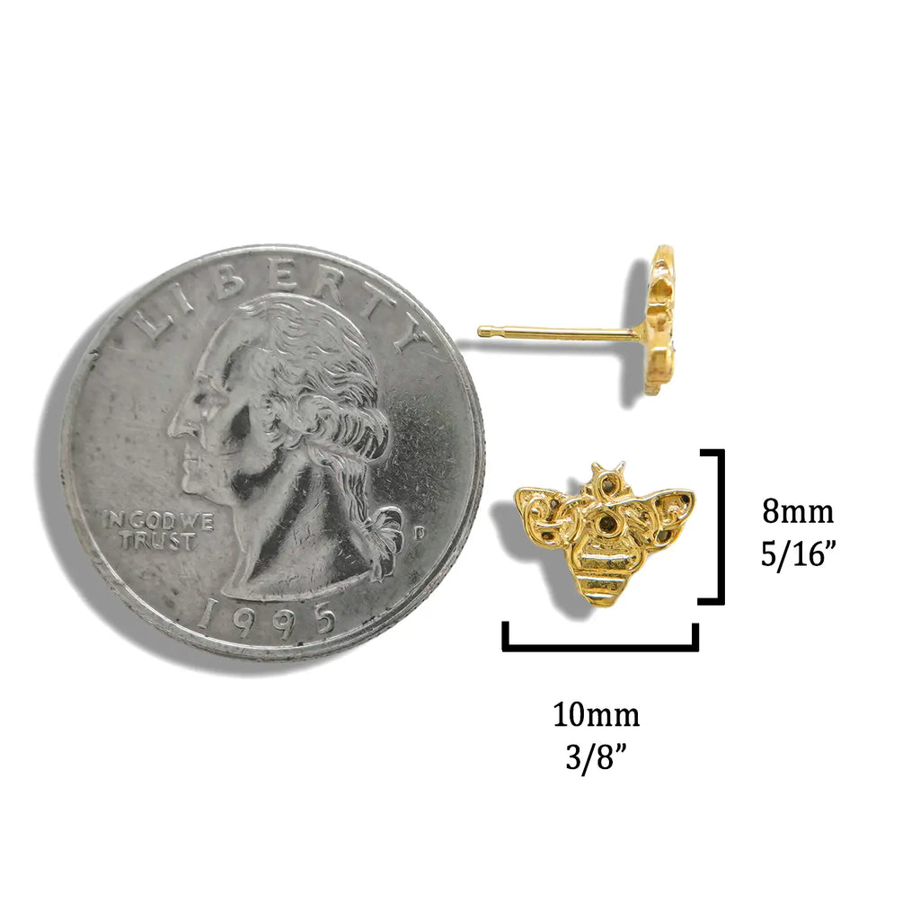 Hummingbird Post Earrings in 14K Gold