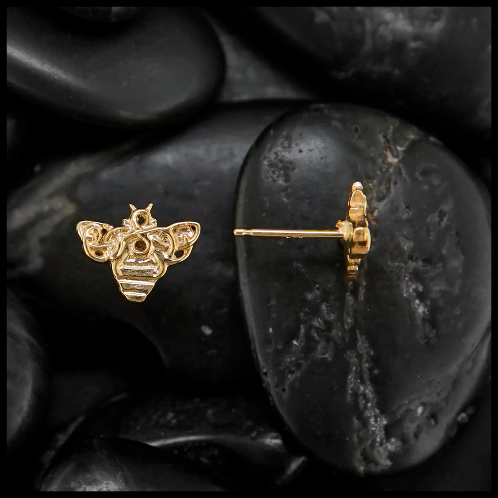 Hummingbird Post Earrings in 14K Gold