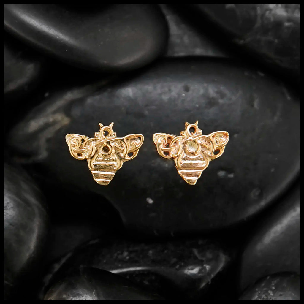 Hummingbird Post Earrings in 14K Gold