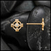 Celtic Cross Post Earrings with Diamond in 14K Gold