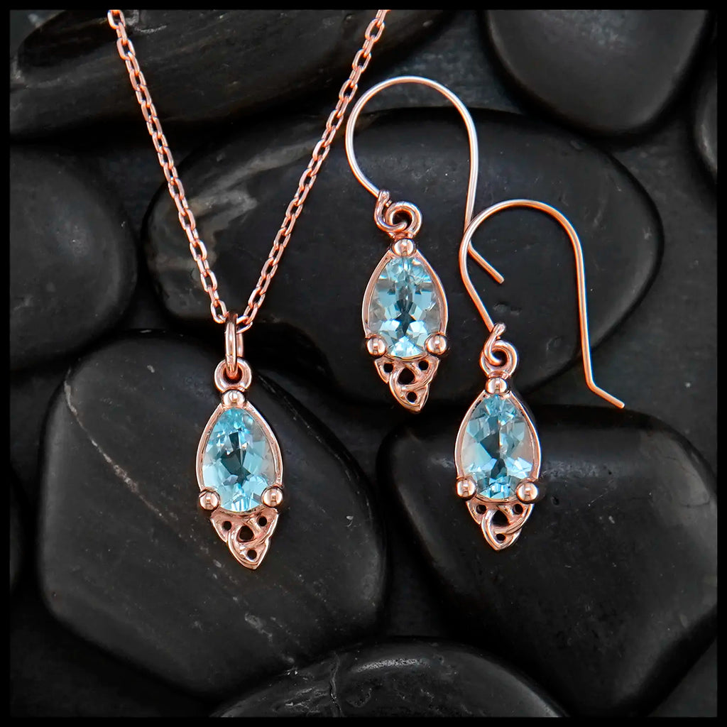 Aquamarine Goddess Set in 14K Rose Gold