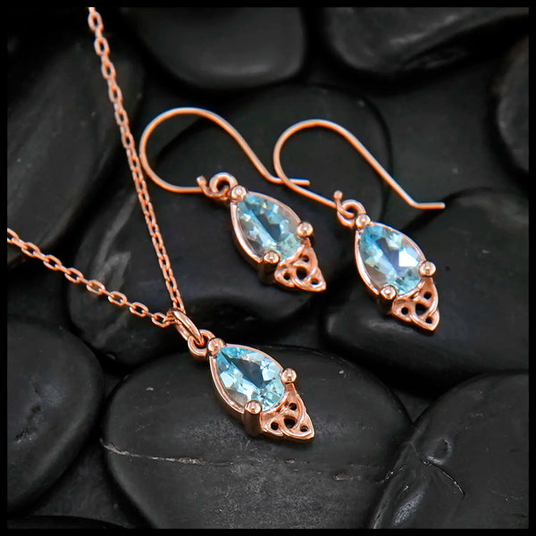 Aquamarine Goddess Set in 14K Rose Gold
