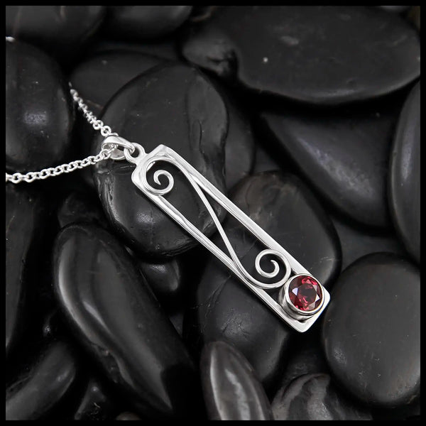 Rhodolite Garnet Frame Pendant in Sterling Silver