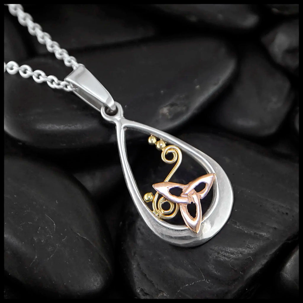 Teardrop Pendants with Thistle, Shamrock, or Trinity Knot