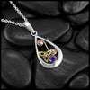 Triquetra Pendant in Silver and Gold with Amethyst