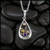 Triquetra Pendant in Silver and Gold with Amethyst