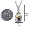 Triquetra Pendant in Silver and Gold with Amethyst