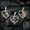 Heart Pendants with Thistle, Shamrock, or Trinity Knot