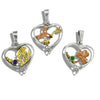 Heart Pendants with Thistle, Shamrock, or Trinity Knot