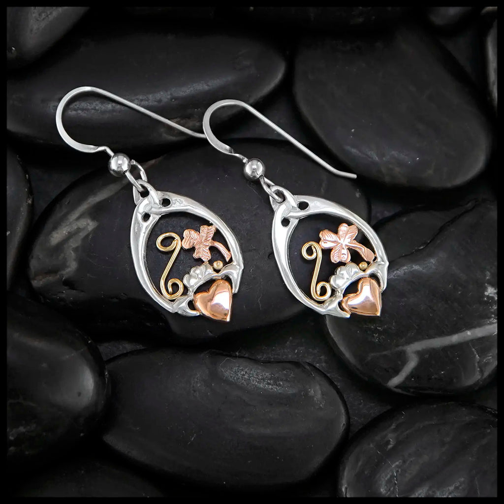 Tri-color Claddagh Pendant in Gold and Silver