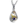 Triquetra Pendant in Silver and Gold with Amethyst