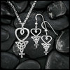 An Teor Celtic Heart Pendant and Earrings