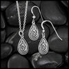 Celtic Spiral Drop Set in Silver