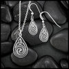 Celtic Spiral Drop Set in Silver