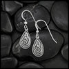 Celtic Spiral Drop Earrings in Silver