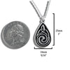 Celtic Spiral Drop Pendant in Silver